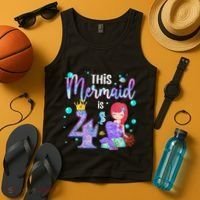 4th Birthday This Mermaid Is 4 Years Old Mermaid Tank Top thumb 4