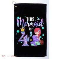 4th Birthday This Mermaid Is 4 Years Old Mermaid Golf Towel thumb 0
