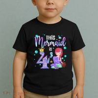4th Birthday This Mermaid Is 4 Years Old Mermaid Toddler T-Shirt thumb 2