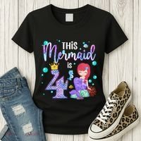 4th Birthday This Mermaid Is 4 Years Old Mermaid Women's T-Shirt thumb 3