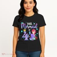 4th Birthday This Mermaid Is 4 Years Old Mermaid Women's T-Shirt thumb 4