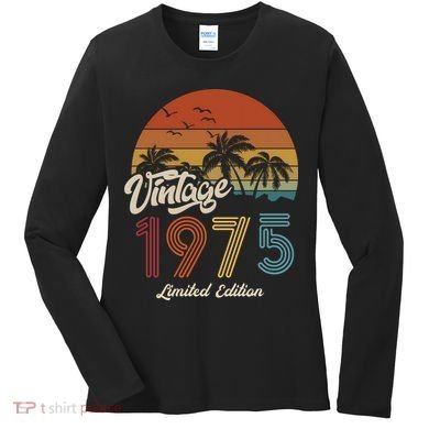 48th Birthday Vintage Limited Edition 1975 Women's Long Sleeve Shirt