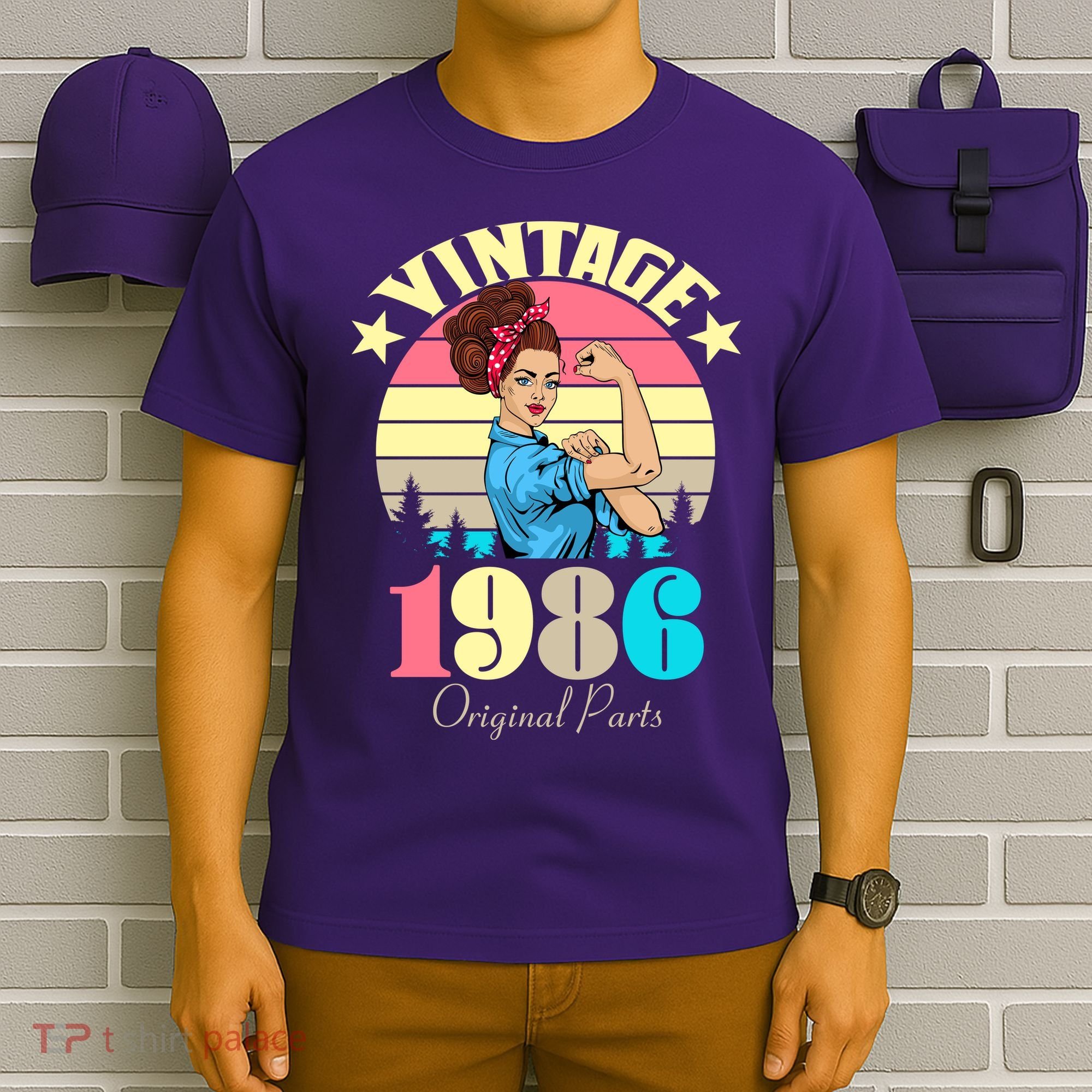 40th Birthday Vintage Rosie The Riveter 1986 Original Part  T-Shirt