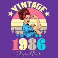 40th Birthday Vintage Rosie The Riveter 1986 Original Part  T-Shirt thumb 7