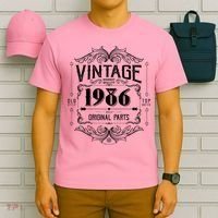 40th Birthday Vintage 1986 Old Style Top Notch Mostly Original Parts Whiskey Label T-Shirt thumb 6