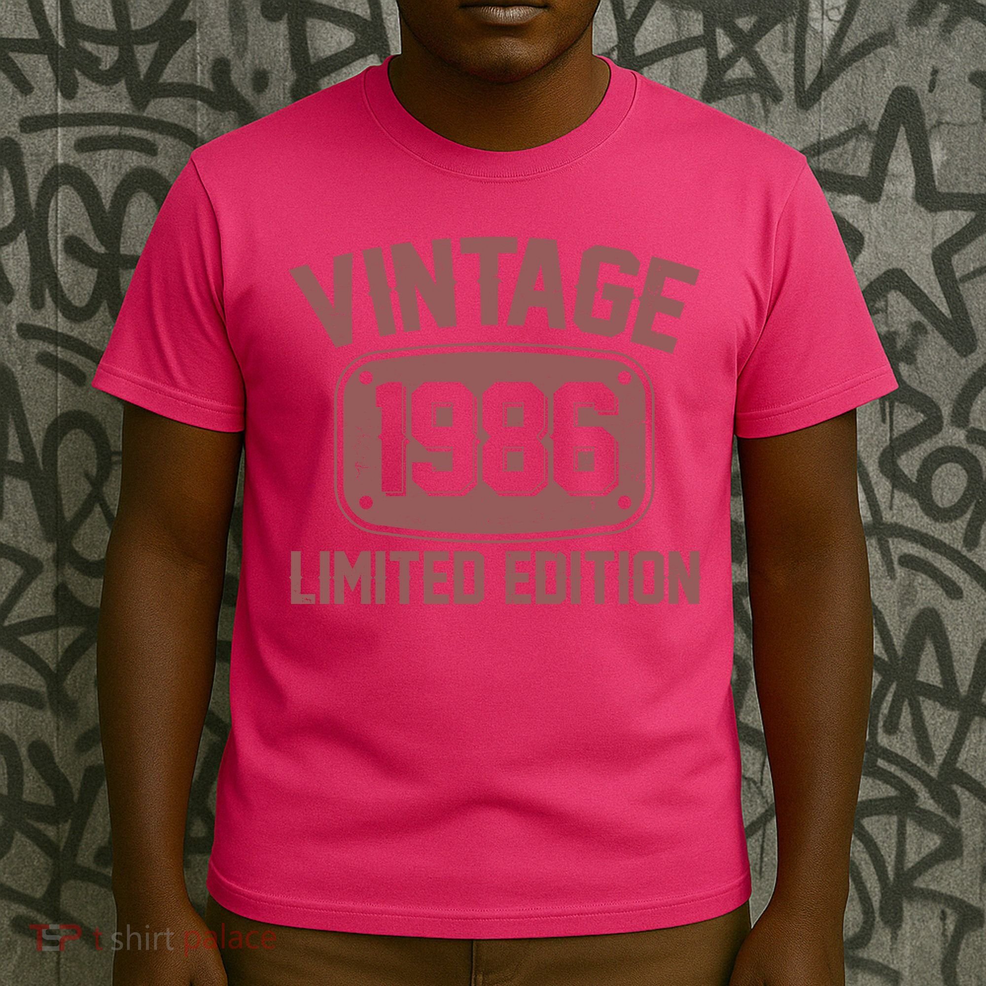 40th Birthday Vintage 1986 Limited Edition Birthday Metal Plate  T-Shirt
