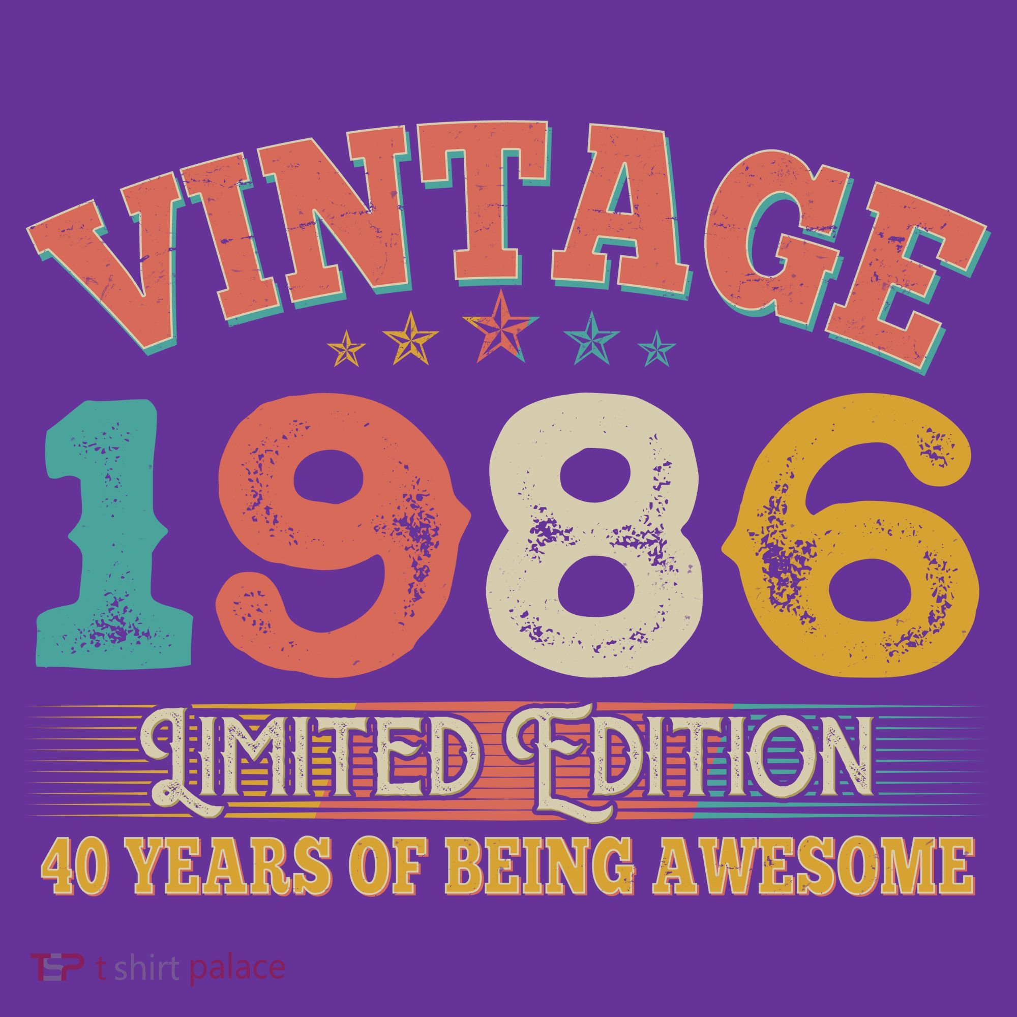 40th Birthday Vintage 1986 Limited Edition 40 Years Of Being Awesome T-Shirt