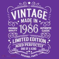 40th Birthday Vintage Made In 1986 Premium Quality Authentic Classic Birthday T-Shirt thumb 7