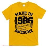 40th Birthday Vintage Crown Made In 1986 40 Years Of Being Awesome T-Shirt thumb 0
