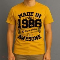 40th Birthday Vintage Crown Made In 1986 40 Years Of Being Awesome T-Shirt thumb 3