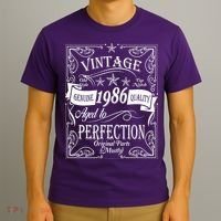 40th Birthday Vintage 1986 Genuine Quality Age To Perfection Original Parts Mostly T-Shirt thumb 3