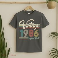40th Birthday Vintage 1986 Original Parts Birthday T-Shirt thumb 2