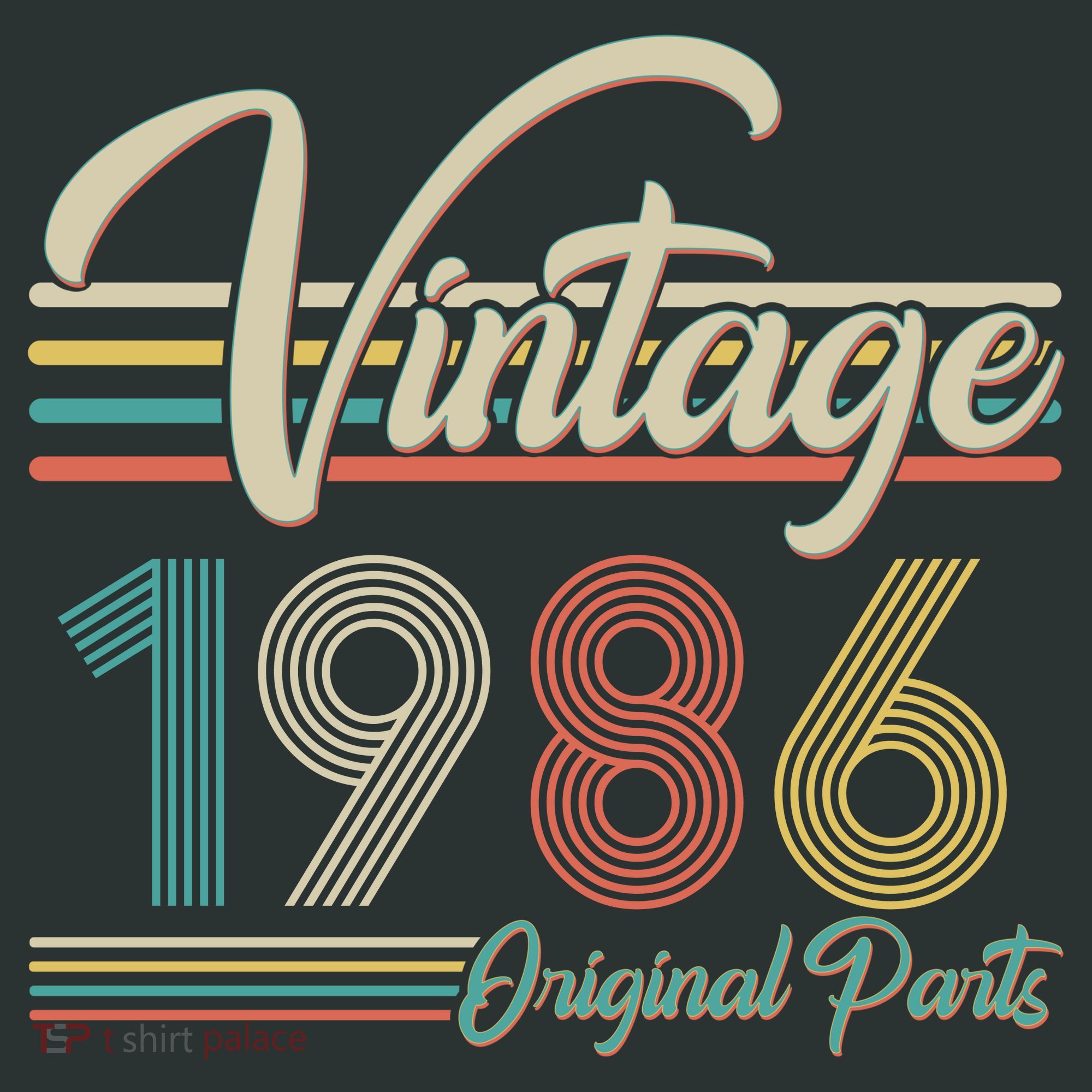 40th Birthday Vintage 1986 Original Parts Birthday T-Shirt