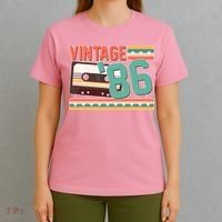 40th Birthday Vintage 1986 Cassette Tape  T-Shirt thumb 4