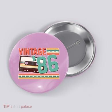 40th Birthday Vintage 1986 Cassette Tape  Button