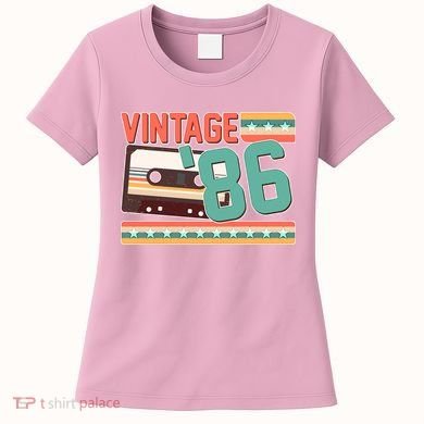40th Birthday Vintage 1986 Cassette Tape  Women's T-Shirt