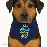 40th Birthday, Yes I am a Pirate USA-Made Doggie Bandana thumb 1