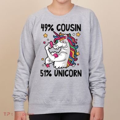 49% Cousin 51% Unicorn Design Cousin Crew Gift Women's Sweatshirt