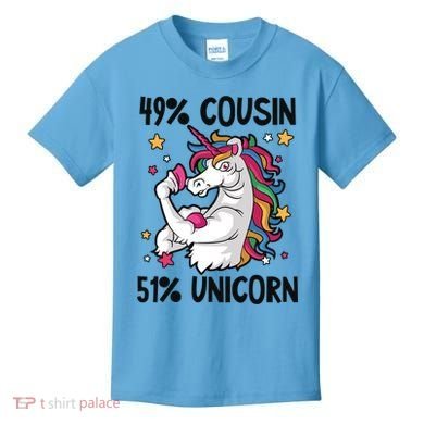 49% Cousin 51% Unicorn Design Cousin Crew Gift Kids T-Shirt