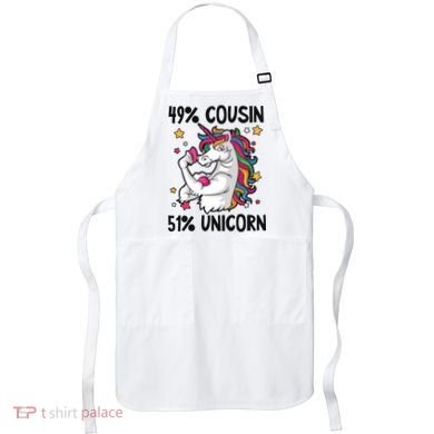 49% Cousin 51% Unicorn Design Cousin Crew Gift Apron