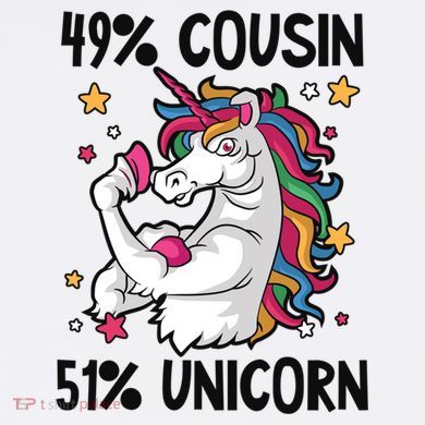49% Cousin 51% Unicorn Design Cousin Crew Gift Urban Oversized Heavyweight T-Shirt