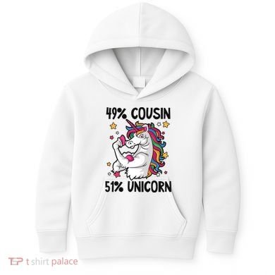 49% Cousin 51% Unicorn Design Cousin Crew Gift Kids Hoodie
