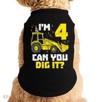 4 Can You Dig It Construction Truck 4th Birthday Boy Gift Doggie Tank thumb 0