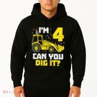 4 Can You Dig It Construction Truck 4th Birthday Boy Gift Hoodie thumb 2