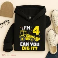 4 Can You Dig It Construction Truck 4th Birthday Boy Gift Hoodie thumb 4