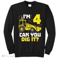 4 Can You Dig It Construction Truck 4th Birthday Boy Gift Sweatshirt thumb 0