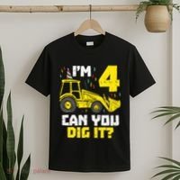 4 Can You Dig It Construction Truck 4th Birthday Boy Gift T-Shirt thumb 2