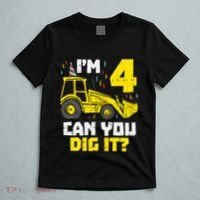4 Can You Dig It Construction Truck 4th Birthday Boy Gift T-Shirt thumb 5