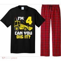 4 Can You Dig It Construction Truck 4th Birthday Boy Gift Pajama Set thumb 0