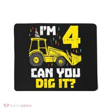 4 Can You Dig It Construction Truck 4th Birthday Boy Gift Mousepad