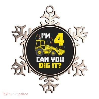 4 Can You Dig It Construction Truck 4th Birthday Boy Gift Ornament