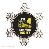 4 Can You Dig It Construction Truck 4th Birthday Boy Gift Ornament thumb 0