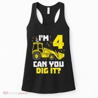 4 Can You Dig It Construction Truck 4th Birthday Boy Gift Women's Tank Top thumb 0