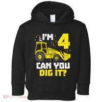 4 Can You Dig It Construction Truck 4th Birthday Boy Gift Toddler Hoodie thumb 0