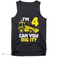 4 Can You Dig It Construction Truck 4th Birthday Boy Gift Tank Top thumb 0