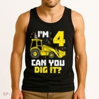 4 Can You Dig It Construction Truck 4th Birthday Boy Gift Tank Top thumb 3