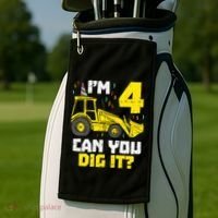 4 Can You Dig It Construction Truck 4th Birthday Boy Gift Golf Towel thumb 2