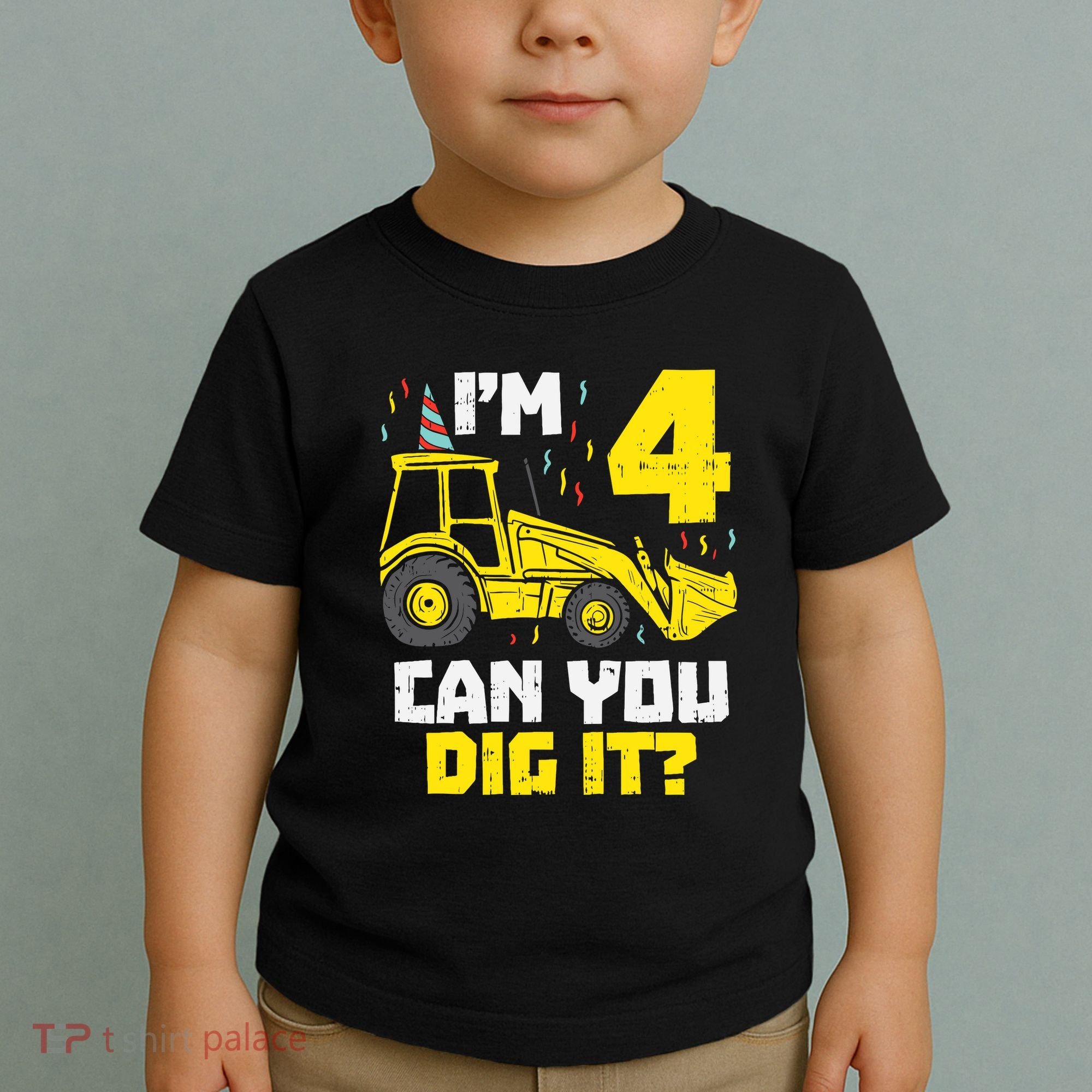 4 Can You Dig It Construction Truck 4th Birthday Boy Gift Toddler T-Shirt