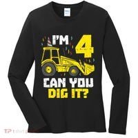 4 Can You Dig It Construction Truck 4th Birthday Boy Gift Women's Long Sleeve Shirt thumb 0