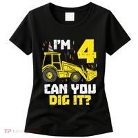 4 Can You Dig It Construction Truck 4th Birthday Boy Gift Women's T-Shirt thumb 0