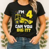 4 Can You Dig It Construction Truck 4th Birthday Boy Gift Women's T-Shirt thumb 2