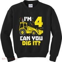 4 Can You Dig It Construction Truck 4th Birthday Boy Gift Kids Sweatshirt thumb 0
