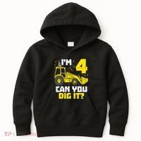 4 Can You Dig It Construction Truck 4th Birthday Boy Gift Kids Hoodie thumb 0