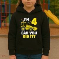 4 Can You Dig It Construction Truck 4th Birthday Boy Gift Kids Hoodie thumb 3