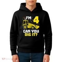 4 Can You Dig It Construction Truck 4th Birthday Boy Gift Kids Hoodie thumb 4