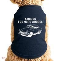 4 Doors For More Whores Funny Muscle Car Doggie Tank thumb 0